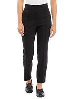 Petite Solid Seamed Ponte Pants