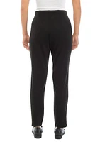 Petite Solid Seamed Ponte Pants