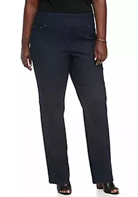 Ruby Rd Plus Pullover Stretch Denim Pants - Average Length