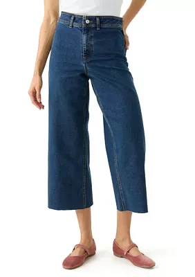 Women's Cropped Wide Leg Jeans