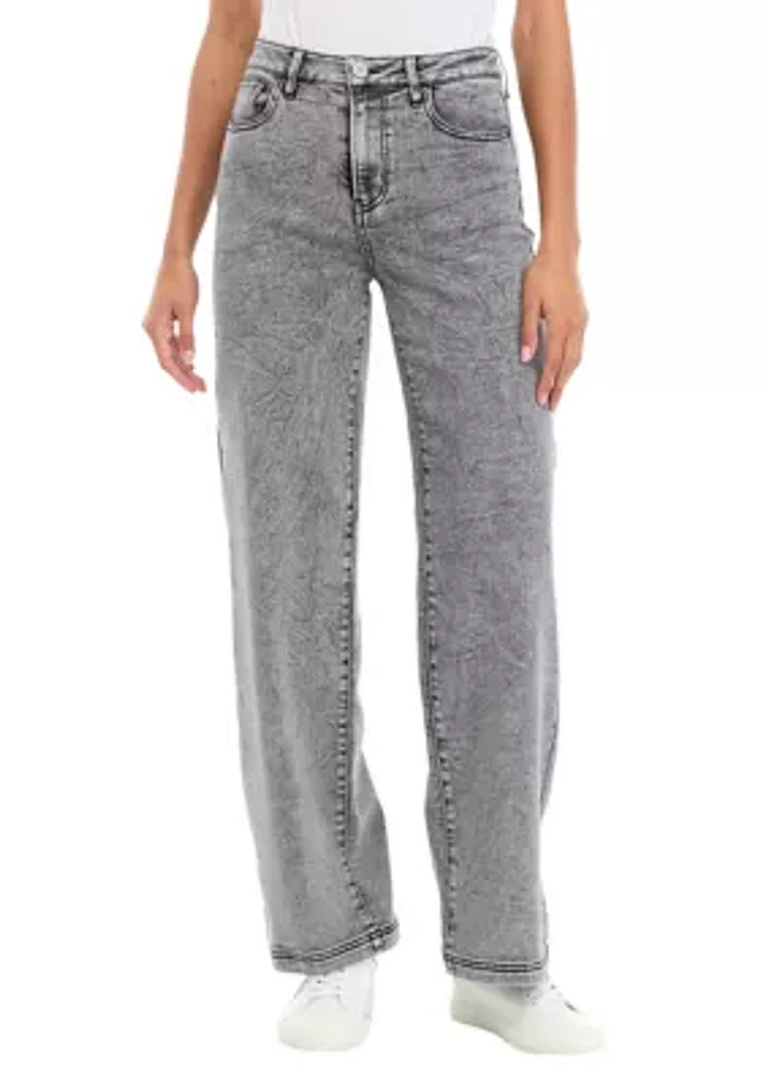 Women's Cozy Denim Wide Leg Pants