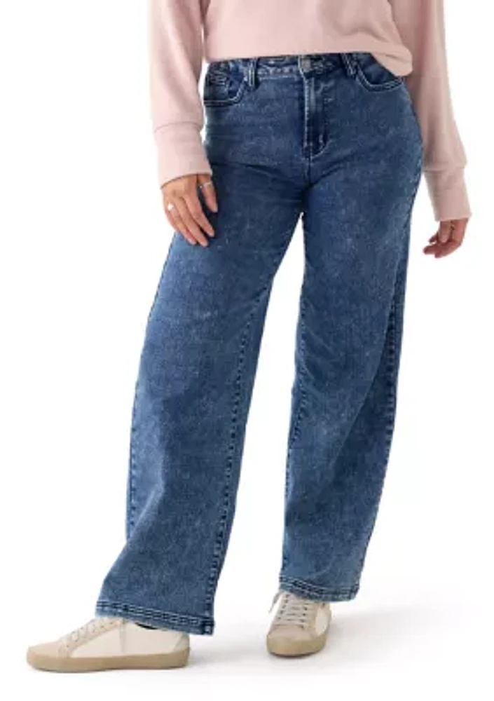 Women's Cozy Denim Wide Leg Jeans