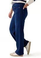 Women's Cozy Denim Wide Leg Jeans