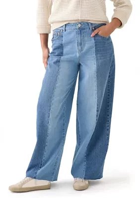 Women's Two Tone Wide Leg Jeans