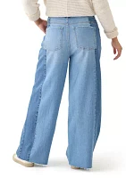 Women's Two Tone Wide Leg Jeans