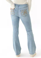 Women's Bootcut Butterfly Embroidered Jeans