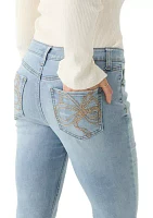 Women's Bootcut Butterfly Embroidered Jeans