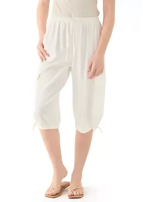 Women's Linen Cargo Crop Pants