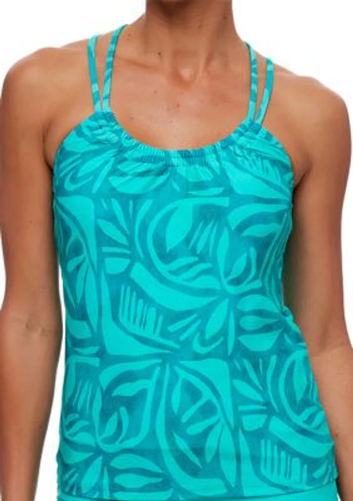 Tiki Bar Third Eye Shirred Tankini Swim Top