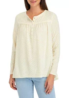 Women's Waffle Henley Top