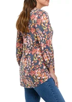 Petite 3/4 Sleeve Henley Tunic