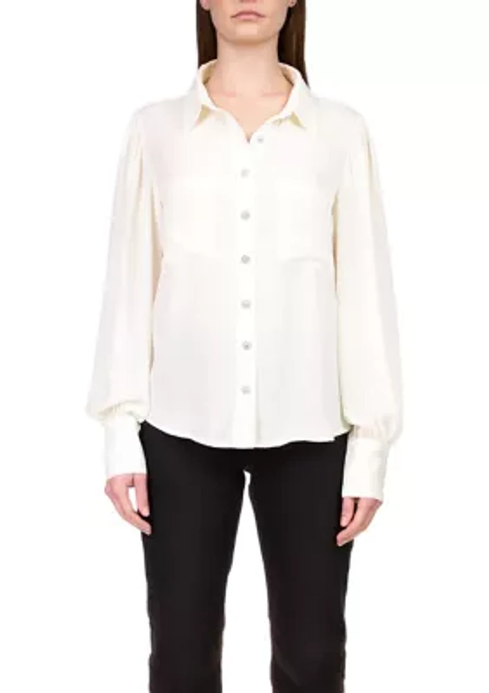 Women's Jewel Button Soft Shirt