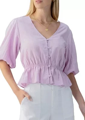 Women's Lucky You Button Front Blouse