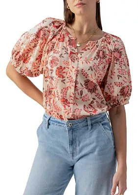 Women's Bubble Sleeve Boho Blouse