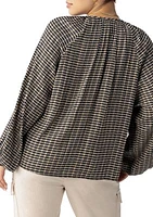 Plus Geometric Blouson Blouse