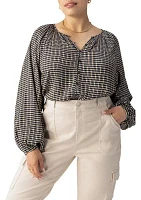 Plus Geometric Blouson Blouse