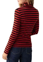 Women's Long Sleeve Stripe Essential Turtleneck Top