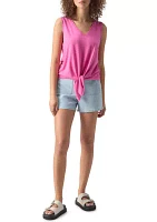 Women's V-Neck Tie Front T-Shirt