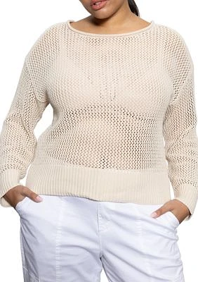 Plus Open Knit Sweater