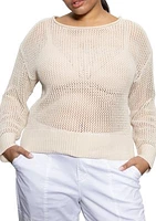 Plus Open Knit Sweater