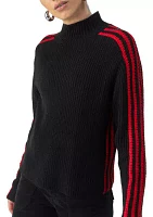 Women's Sporty Stripe Mock Sweater