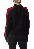 Women's Sporty Stripe Mock Sweater