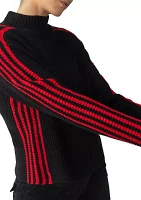 Women's Sporty Stripe Mock Sweater