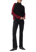 Women's Sporty Stripe Mock Sweater