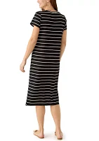 Women's Short Sleeve Split Hem Midi Dress