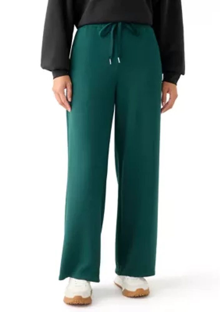 Petite Tie Waist Wide Leg Pants