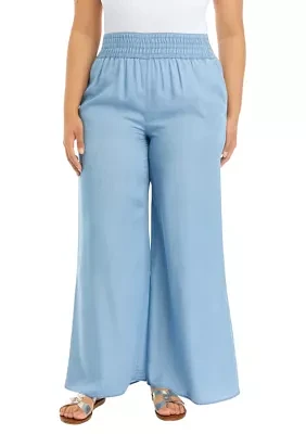 Plus Smocked Waist Swing Pants