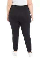 Plus True Black Fleece Lined Leggings