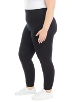 Plus True Black Fleece Lined Leggings