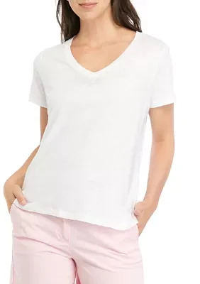 Women's Linen V-Neck T-Shirt