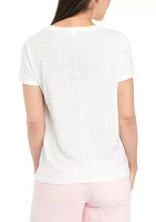 Women's Linen V-Neck T-Shirt