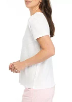 Women's Linen V-Neck T-Shirt