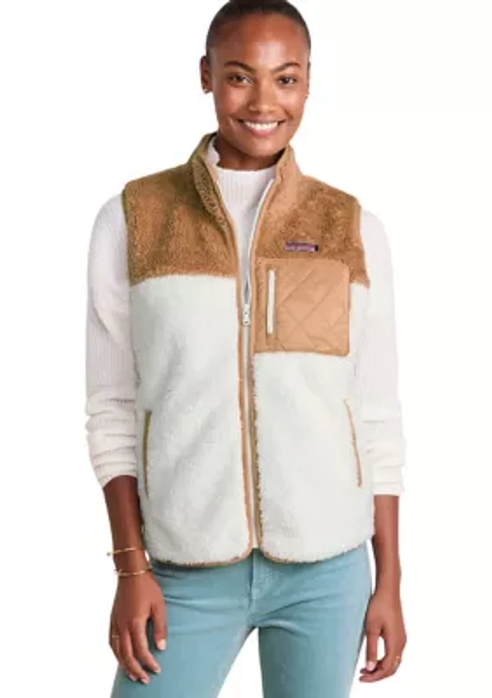 Women's Color Block Sherpa Vest