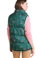 Women's Floral Printed Puffer Vest