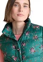 Women's Floral Printed Puffer Vest