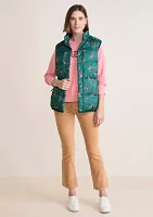 Women's Floral Printed Puffer Vest