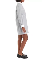 Women's Long Sleeve Poplin Popover Dress