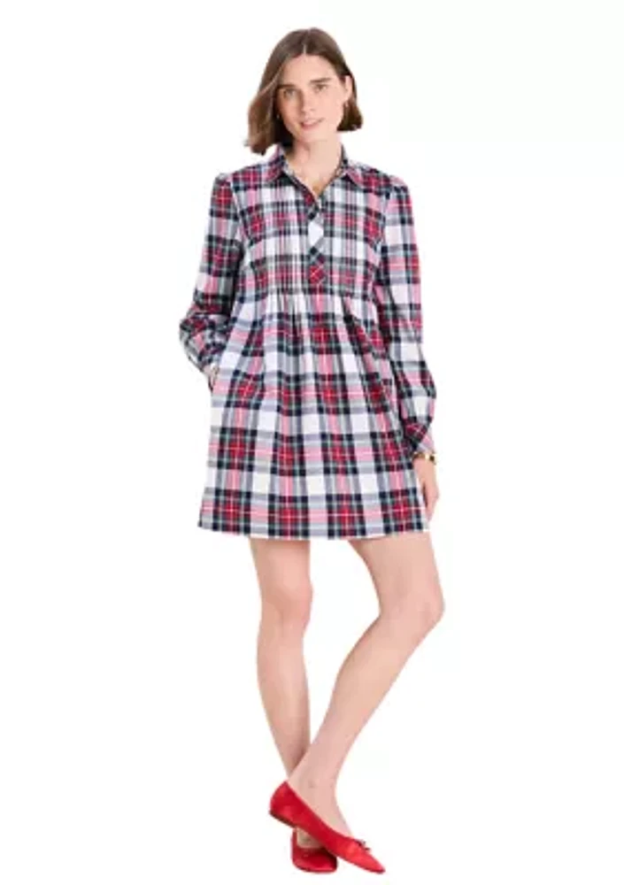 Women's Holiday Plaid Popover Dress