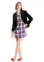 Women's Holiday Plaid Popover Dress