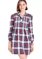 Women's Holiday Plaid Popover Dress