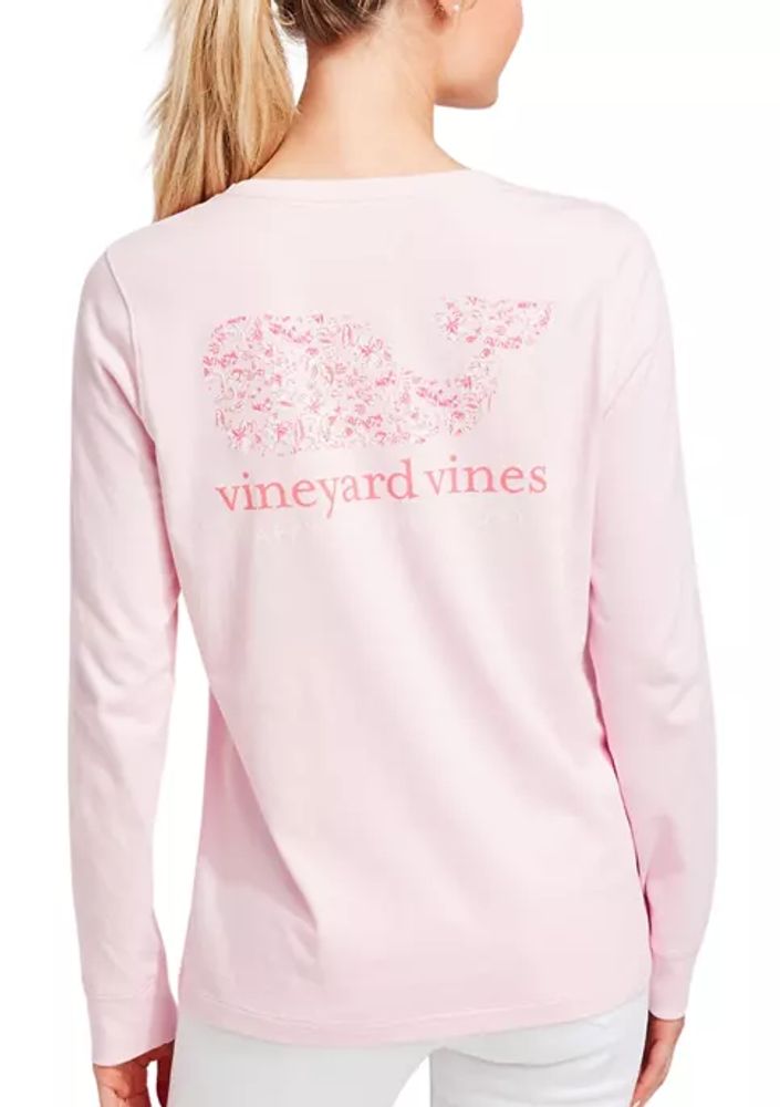 Vineyard Vines Women's Two-Tone Vintage Whale Short-Sleeve Pocket T-Shirt, Medium