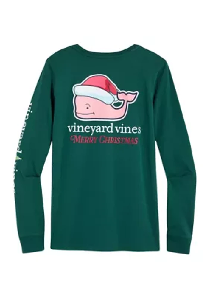 Women's Christmas Whale Pocket T-Shirt