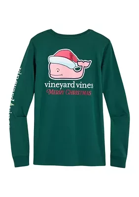 Women's Christmas Whale Pocket T-Shirt