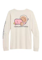 Women's Thanksgiving Long Sleeve Whale Pocket T-Shirt