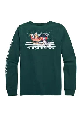 Women's Christmas Sled Dog Long Sleeve T-Shirt