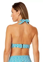 Ripple Geometric Marilyn Halter Swim Top